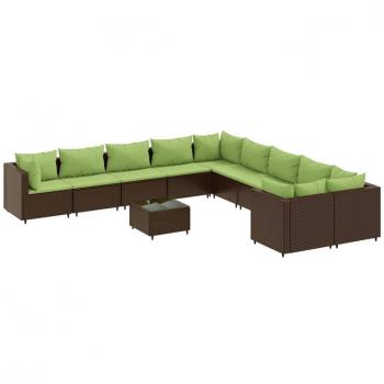 VidaXL Brown PE Rattan Outdoor Sofa Ensemble 10 Units
