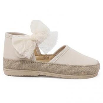 Espadrilles Bébé Nœud En Tulle Blanc