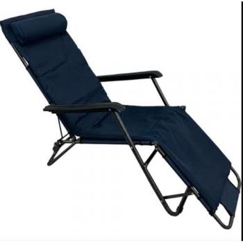 Silla de Relax Plegable Azul con Cojín