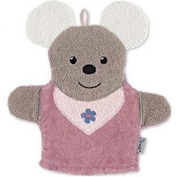 Spiel-Waschhandschuh MAUS MABEL in rosa/grau