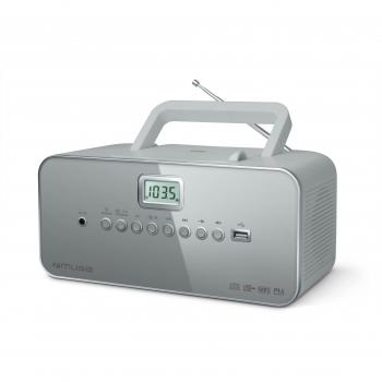 Muse M‑28 Mini‑Radio: CD‑Player, UKW/MW Tuner, Speicher, USB‑MP3, netz-/batteriebetrieben, Grau