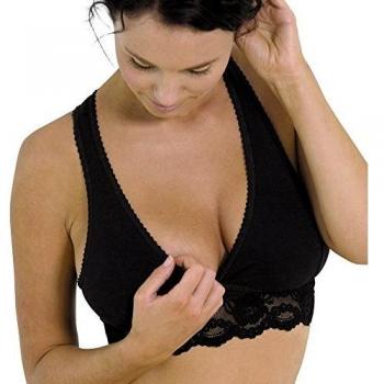Carriwell Soutien-gorge de grossesse et d'allaitement cache coeur en coton BIO Noir S