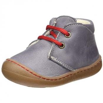 Pololo Kinder Lauflernschuhe Juan mit Wollfutter, pflanzlich gegerbt, gefüttert, Graphit, Gr. 24