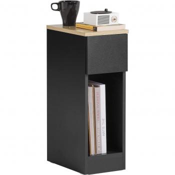 SoBuy Mesita de noche con 1 cajón negro