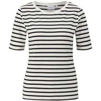 Comma Damen T-Shirt, Größe 38, Weiß
