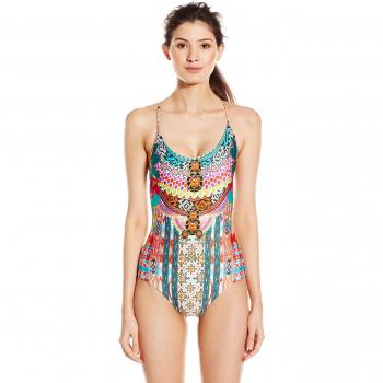 Luli Fama Damen Badeanzug Chasing Waterfalls Be Scene Einteiler, Multi, Größe XS