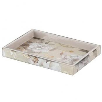 Bandeja Decorativa Cristal Impresión Foil 26x18x3 Cm