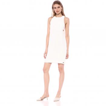 Armani Exchange AX Damen Cut-Out Layered Tank Dress Kleid, weiß, 36