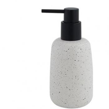 Bottiglia portare sapone liquido in ceramica bianca Granito – Cleafe
