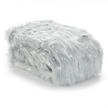 Catherine Lansfield Luxe Silver Metallic Faux Fur Duvet Cover, 130 by 170 cm