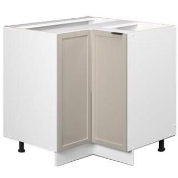 Vicco Eckunterschrank Fame-Line, Weiß Grau-Beige, 87 cm ohne Arbeitsplatte