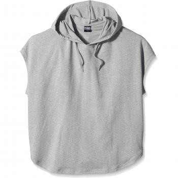 Urban Classics Ladies Sleeveless Terry Hoody T-Shirt, Gray, XL