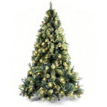 240 CM Kentucky Pine 8‑Ft Pre‑Lit Green Christmas Tree – Warm LED Lighting