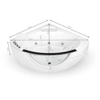 Samsara Wave, Bañera de hidromasaje 135 x 135 cm, diseño contemporáneo, by Spalina