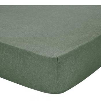 Essix Drap Housse Uni Flanelle Coton, Bonnet 30 cm, Frisson Vert 180x200