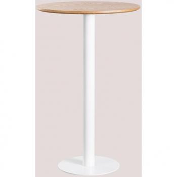 Sklum – Tabouret de bar haut, table ronde Ø70 cm, placage frêne