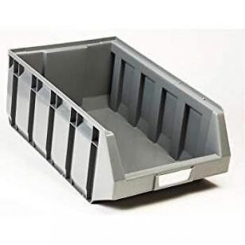 Praktischer Sichtlagerkasten, LxBxH 485 x 298 x 189 mm, grau, VE 12 Stk
