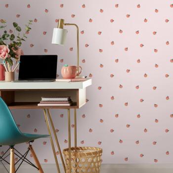 Skinny Dip Peachy Pink Reusable Wallpaper