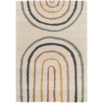 Tapis Doux Shaggy 120x170 Bleu et Beige