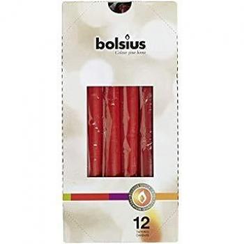 Candela conica 24,5x2,4 cm rossa Bolsius – 12 pz