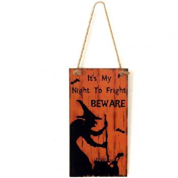 Indoor/Outdoor Halloween Wooden Pendant