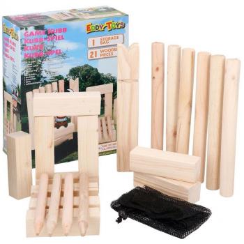 Kubb Pro – Set de jeu de bois, 21 pièces, couleur blanche