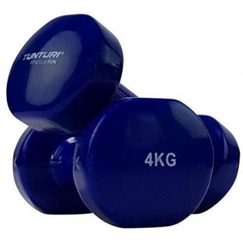 Tunturi 4kg Blue Dumbbells (Vinyl Coated)
