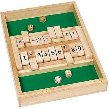 Dual Shut-the-Box Wooden Game