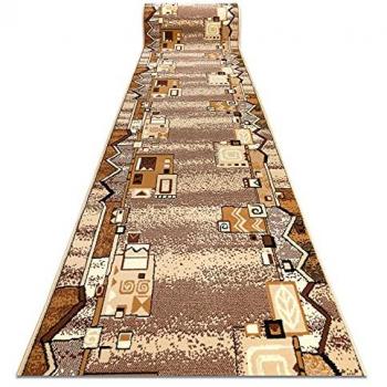 Tapis Szlaczek beige pour couloir 90 cm