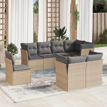 VidaXL 8-tlg. Lounge-Sofagarnitur für den Garten Beige