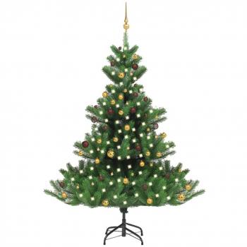 Sapin de Noël artificiel Vert 210cm avec LED et boules