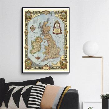 Decoración de Pared Mapa del Reino Unido 60x90cm