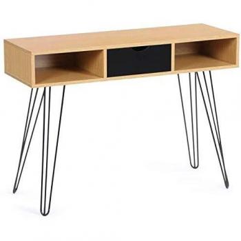 Consolle Noemi Retro: Design Legno, Unico Cassetto, Base a Spillo