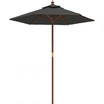 Parasol de terrasse en bois 196 x 231 cm couleur anthracite