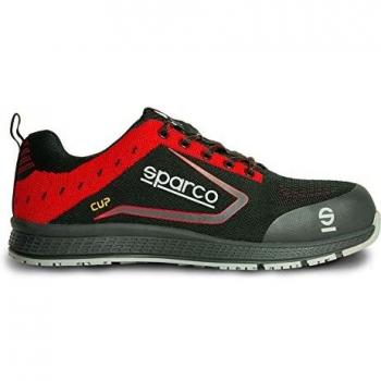 Chaussures de travail légères Sparco Cup Albert Noir/Rouge Taille 36 S1P SRC
