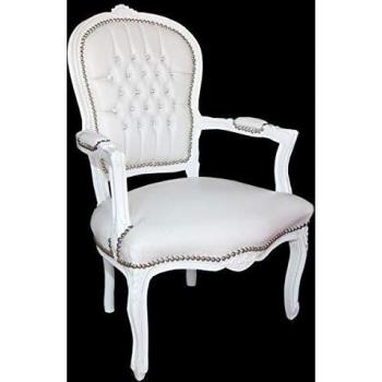 Glamouröser Besucherstuhl im Barockdesign mit weißen Akzenten