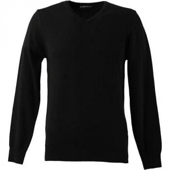 Moda Uomo: T-shirt V con Colore Nero – M