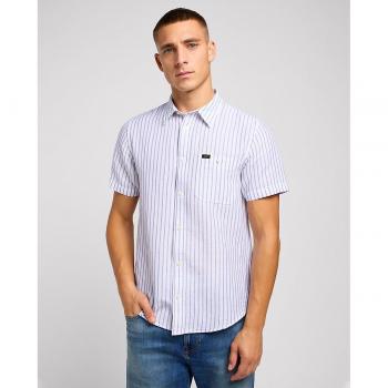 Lee Hombre Camisa Azul Manga Corta