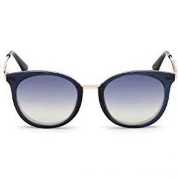Guess GU7645 90W 52 Round Women's Shiny Blue Gradient Sunglasses