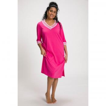 Camicia da notte in cotone rosa con scollo a V, taglia 24/26, Ulla Popken