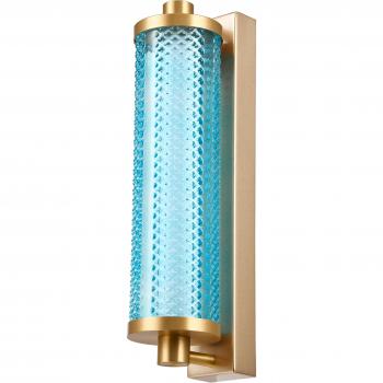 Applique murale Tiffany Elements Lighting en verre aigue-marine 38 cm