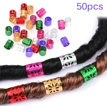 Perles pour dreadlocks | 50 pièces 1*1 Cm 6 couleurs, micro pince manchette