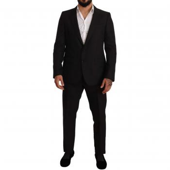 Dolce & Gabbana Black Fantasy Slim Fit Wool Suit