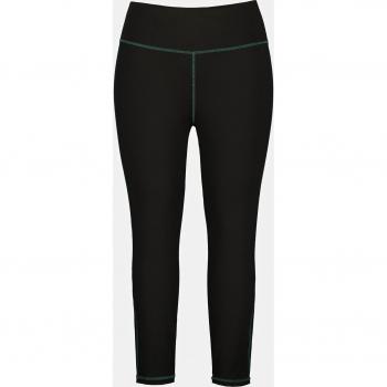Leggings da sci per donna, vita alta, neri, taglia 48/50, con cintura elastica, poliestere/elastan