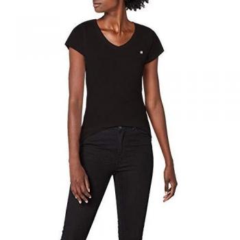 G-STAR RAW Eyben Slim V-Neck Top Maglietta a Maniche Corte, Nero