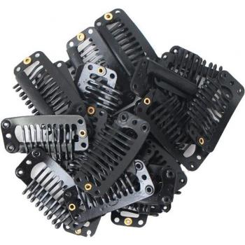 Pinces à cheveux 8 dents en caoutchouc pour extensions de cheveux