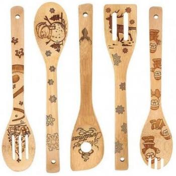 5-Piece Bamboo Kitchen Shovel Set