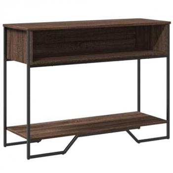 Table d'entrée chêne foncé 100x35x74,5 cm structure en bois composite