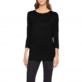 PIECES Pcminna Camisa Lurex 3/4 para Mujer, Color Negro, Talla 40