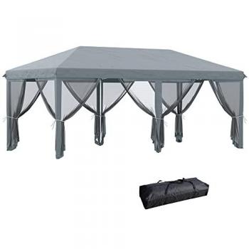 Gazebo Deportivo 585x295x270 cm en Color Gris – Outsunny